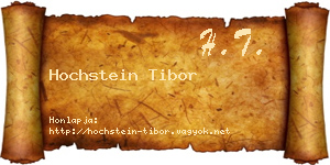 Hochstein Tibor névjegykártya
